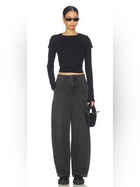 pistola Lottie High-Rise Relaxed Bowed (barrel) fit Jeans in Zen - NWT